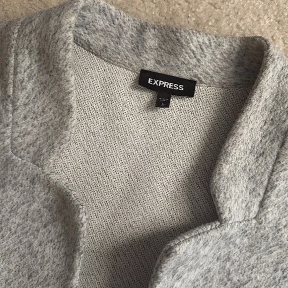 Express Light Gray Open Sweater Jacket - Size Large - Picture 2 of 3